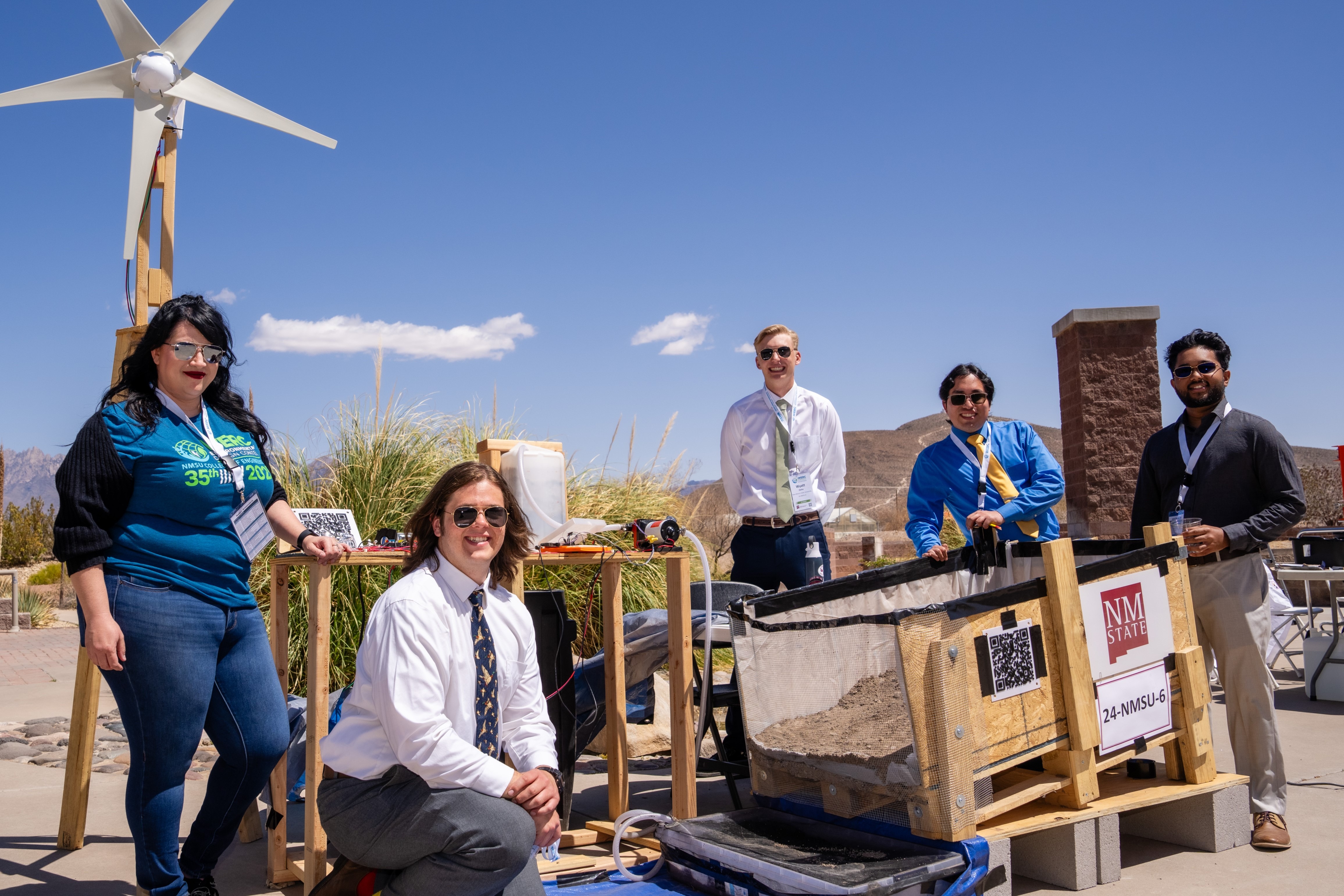 Team with windmill powered prototype