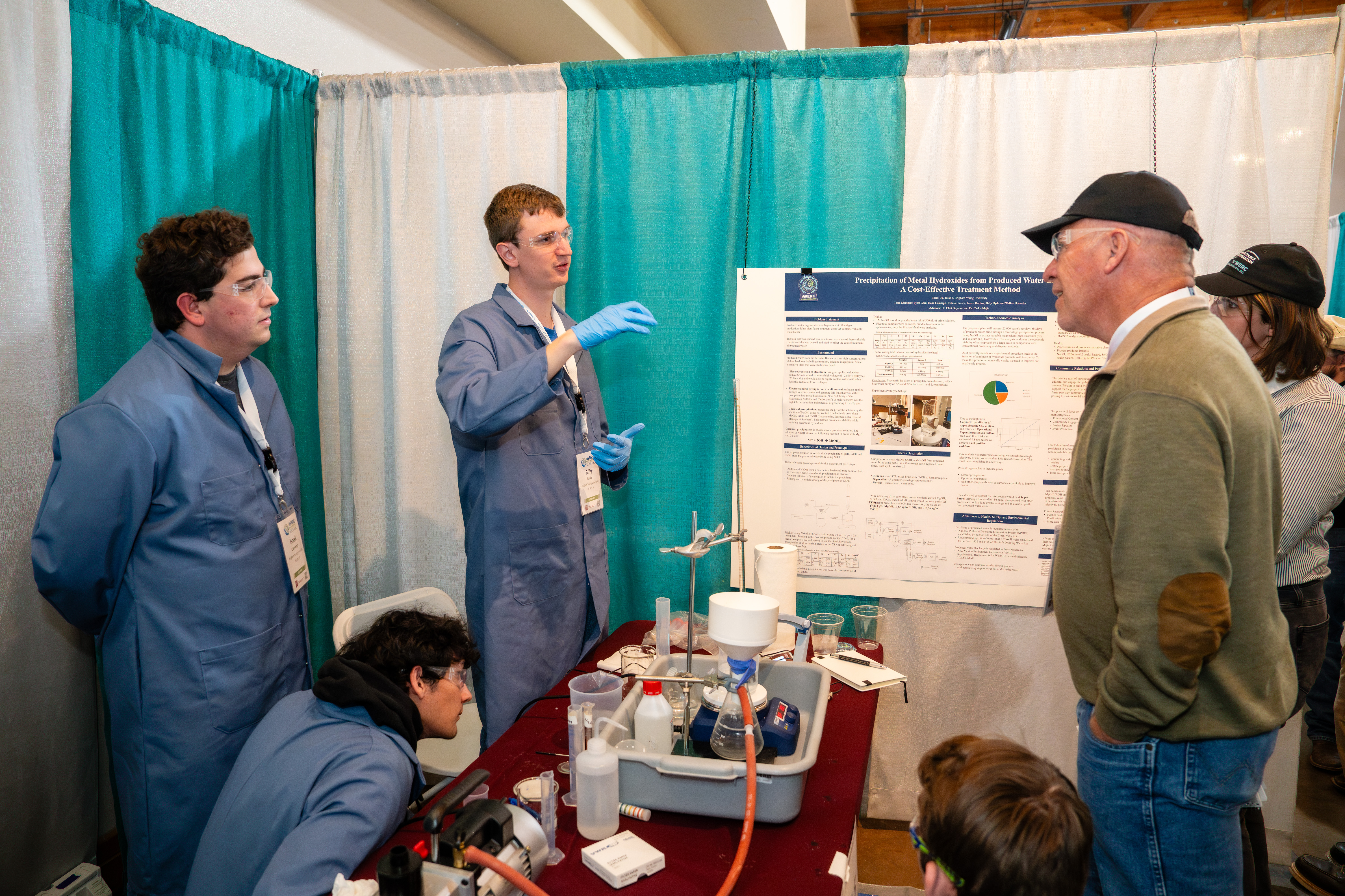 Team talking to judges at the bench area